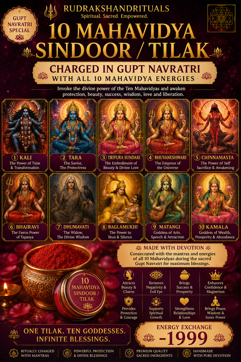 10 Mahavidyas Sindoor/Tilak
